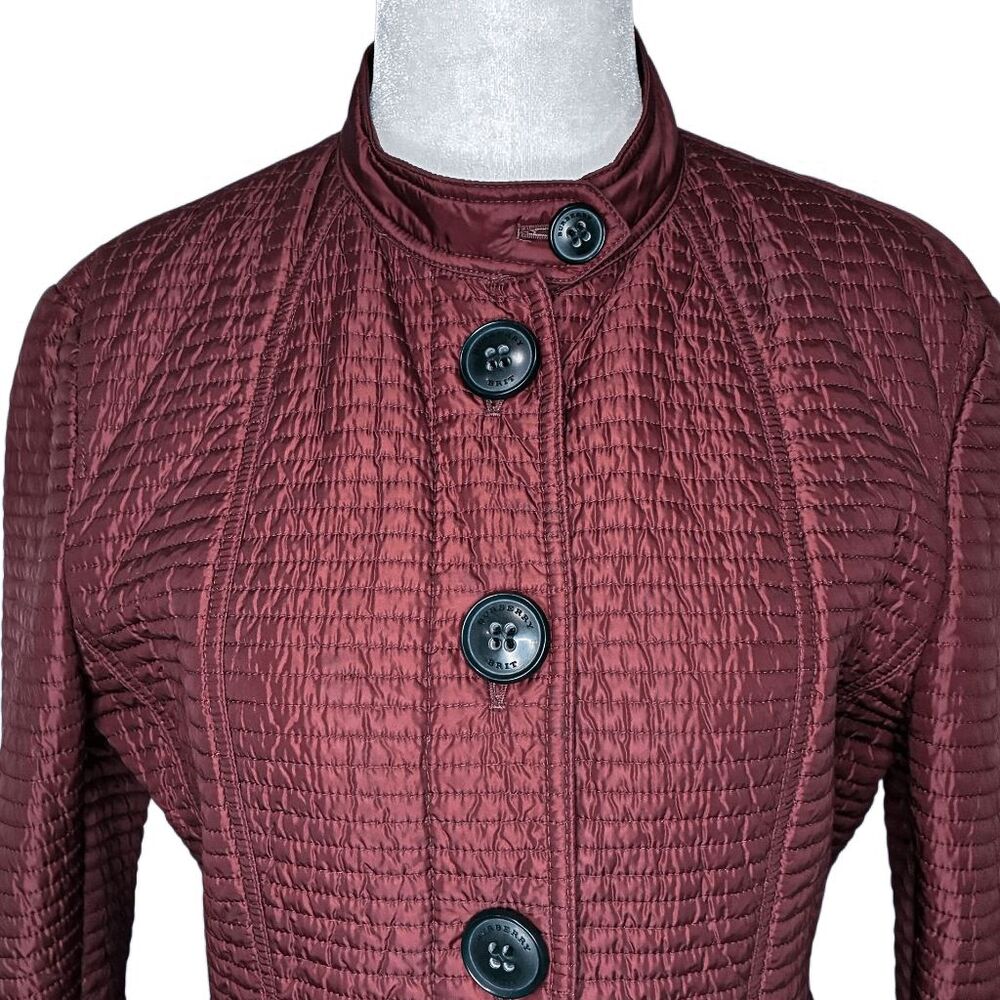 Burberry Brit Tiggsmore Medium Quilted Jacket Women’s Classic Coat Deep Burgundy - Picture 7 of 10